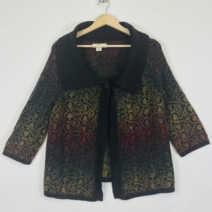 Bob Timberlake Earth Tones Gradient Open‎ Front Knit Cardigan Top Women Medium